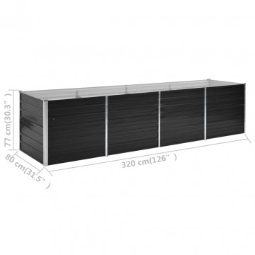 Strat înălțat de grădină antracit 320x80x77 cm oțel galvanizat - Img 6
