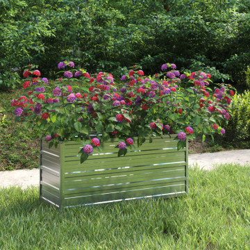 Strat înălțat de grădină argintiu 100x40x45 cm oțel galvanizat - Img 1