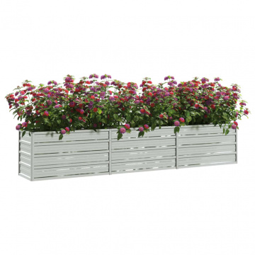 Strat înălțat de grădină argintiu 240x40x45 cm oțel galvanizat - Img 3