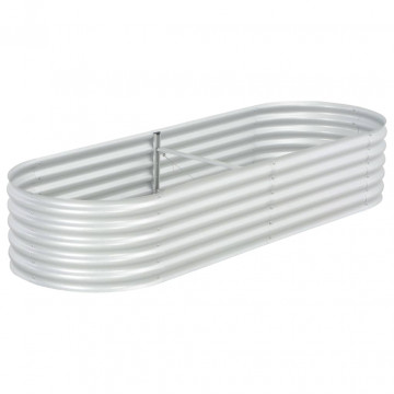 Strat înălțat de grădină argintiu 240x80x44 cm oțel galvanizat - Img 1