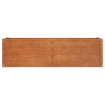 Strat înălțat de grădină, ruginiu, 160x40x45 cm, oțel corten - Img 4