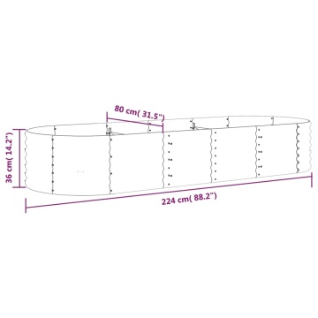 Strat înălțat grădină 224x80x36 cm oțel vopsit electrostatic - Img 5
