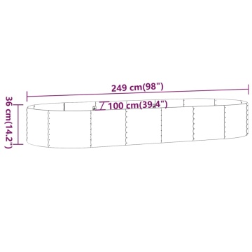 Strat înălțat grădină 249x100x36 cm oțel vopsit electrostatic - Img 5
