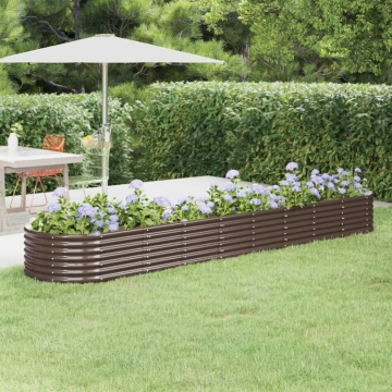 Strat înălțat grădină 368x80x36 cm oțel vopsit electrostatic - Img 1