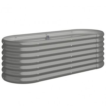 Strat înălțat grădină gri 114x40x36cm oțel vopsit electrostatic - Img 2