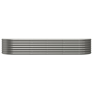Strat înălțat grădină gri 224x80x36cm oțel vopsit electrostatic - Img 3