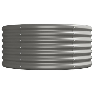 Strat înălțat grădină gri 440x80x36cm oțel vopsit electrostatic - Img 4