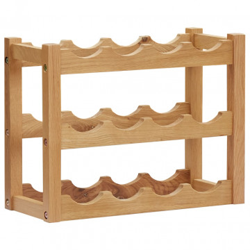 Suport 12 sticle de vin, 47 x 21 x 36, lemn masiv de stejar - Img 1