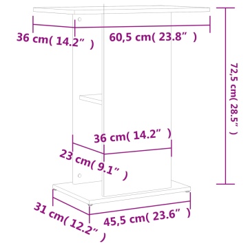 Suport acvariu, gri sonoma, 60,5x36x72,5 cm, lemn prelucrat - Img 7