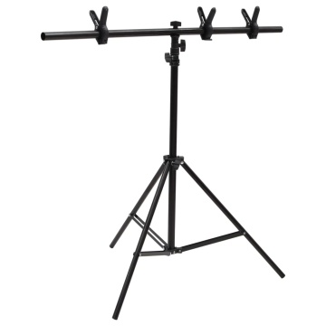 Suport de fundal în formă de T, negru, 91x60x(70-200) cm - Img 2