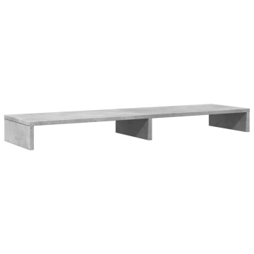 Suport de monitor, gri beton, 100x27x10 cm, lemn prelucrat - Img 5