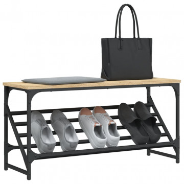 Suport de pantofi, stejar sonoma, 90x30x45 cm, lemn prelucrat - Img 3