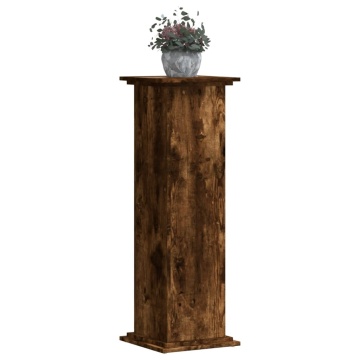 Suport de plante, stejar fumuriu, 33x33x100 cm, lemn prelucrat - Img 3