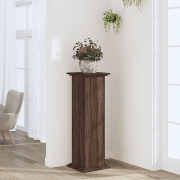Suport de plante, stejar maro, 33x33x100 cm, lemn prelucrat - Img 1