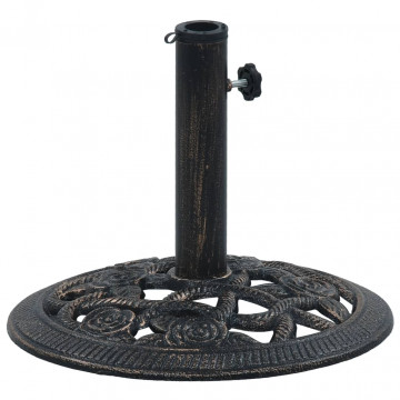 Suport de umbrelă, negru și bronz, 9 kg, fontă, 40 cm - Img 1