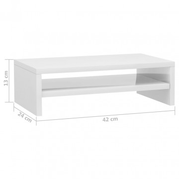 Suport monitor, alb foarte lucios, 42 x 24 x 13 cm, PAL - Img 5