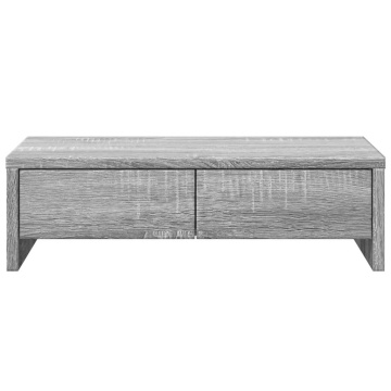 Suport monitor cu sertare gri sonoma 50x27x15 cm lemn prelucrat - Img 4