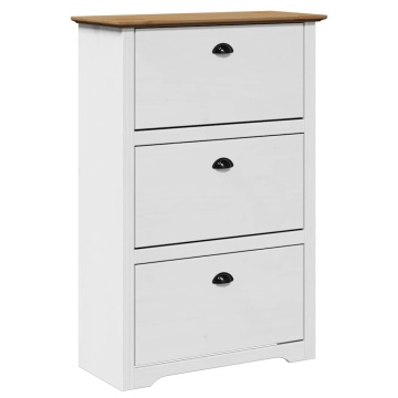 Suport pantofi „BODO” alb și maro 80x35x118 cm - Img 2