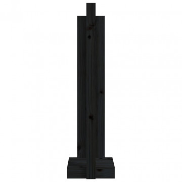 Suport pentru bușteni, negru, 33,5x30x110 cm, lemn masiv pin - Img 5