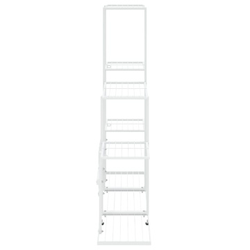 Suport pentru flori, 94,5x25x88 cm, alb, metal - Img 4