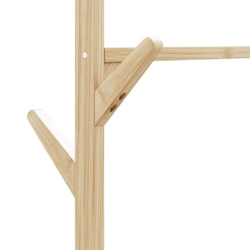 Suport pentru haine cu rafturi și roți 100x38x175,5 cm bambus - Img 6
