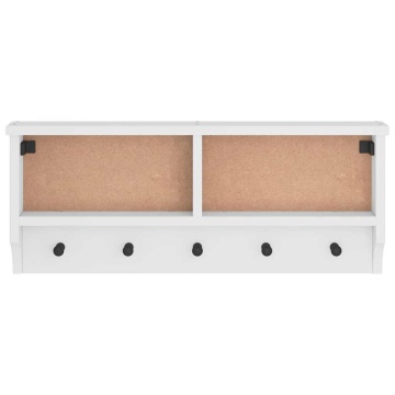 Suport pentru haine SANDNES alb 87x12x35 cm lemn masiv de pin - Img 8