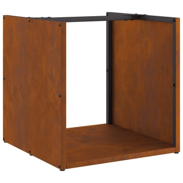 Suport pentru lemne de foc 40x40x40 cm Oțel pentru intemperii - Img 2