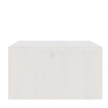 Suport pentru monitor, alb, 100x27x15 cm, lemn masiv pin - Img 5