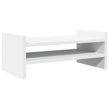 Suport pentru monitor, alb, 50x27x20 cm, lemn prelucrat - Img 2