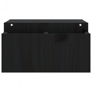 Suport pentru monitor, negru, 70x27,5x15 cm, lemn masiv de pin - Img 5