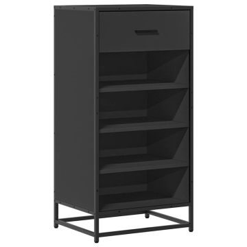 Suport pentru pantofi negru 48x38x97,5 cm Lemn prelucrat - Img 2