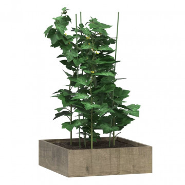 Suport plante de grădină cu 3 inele, 5 buc, verde, 45 cm, oțel - Img 3