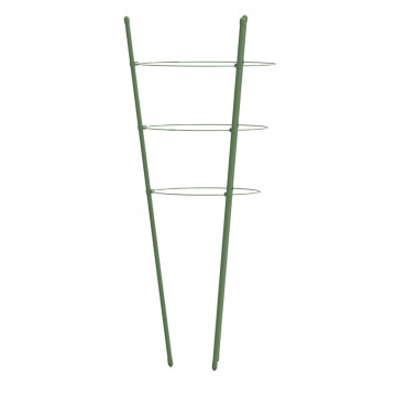 Suport plante de grădină cu 3 inele, 5 buc, verde, 45 cm, oțel - Img 5