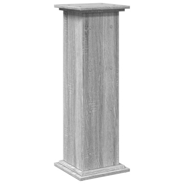 Suport prezentare cu depozitare sonoma gri 31x30x90 cm lemn - Img 7
