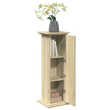 Suport prezentare cu depozitare sonoma stejar 31x30x90 cm lemn - Img 4