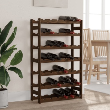 Suport sticle de vin, 42 sticle, maro, lemn masiv de pin - Img 1