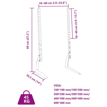 Suport TV 2 buc. ecran de 37-75 inchi Max VESA 600x400 mm 45kg - Img 7
