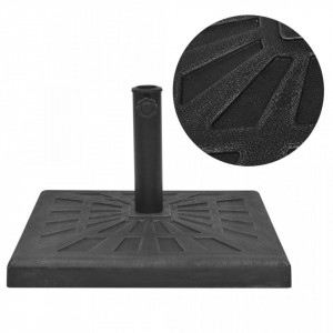 Suport umbrelă de soare, rășină, pătrat, negru, 12 kg - Img 1