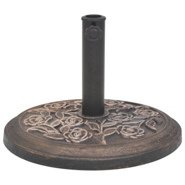 Suport umbrelă de soare, rășină, rotund, bronz, 9 kg - Img 2