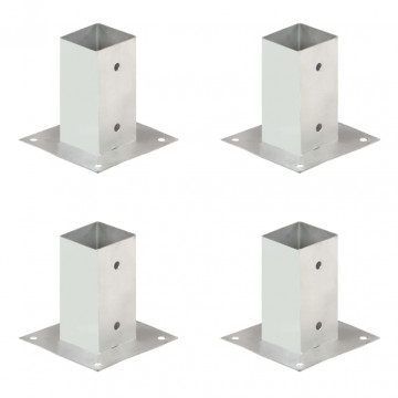 Suporți stâlp, 4 buc., metal galvanizat, 71 mm - Img 1
