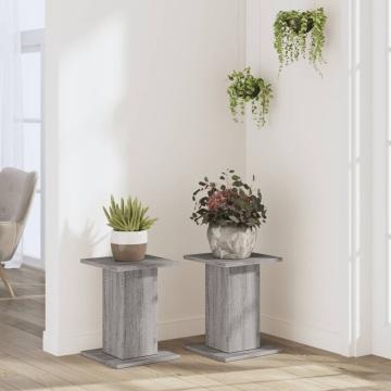 Suporturi de plante 2 buc. gri sonoma 30x30x40 lemn prelucrat - Img 3