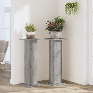 Suporturi de plante 2 buc. gri sonoma 30x30x80cm lemn prelucrat - Img 3