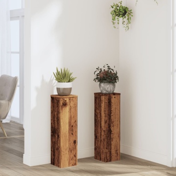 Suporturi de plante 2 buc. lemn vechi 17x17x60cm lemn prelucrat - Img 1