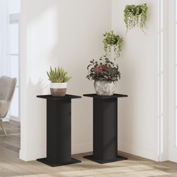 Suporturi de plante, 2 buc., negru, 30x30x60 cm, lemn prelucrat - Img 3