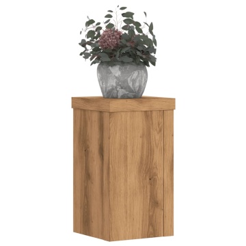 Suporturi de plante, 2 buc., stejar artizanal, 10x10x18cm, lemn - Img 3