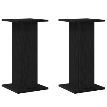 Suporturi pentru difuzoare 2 buc Negru Stejar 30x30x60 cm Lemn compozit - Img 2