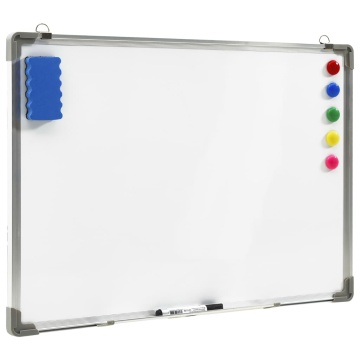 Tablă magnetică albă cu ștergere uscată 70x50 cm oțel - Img 2