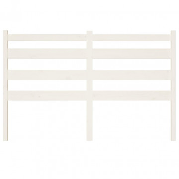 Tăblie de pat, alb, 126x4x100 cm, lemn masiv de pin - Img 4