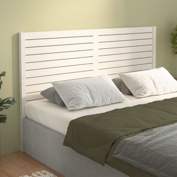 Tăblie de pat, alb, 126x4x100 cm, lemn masiv de pin - Img 4