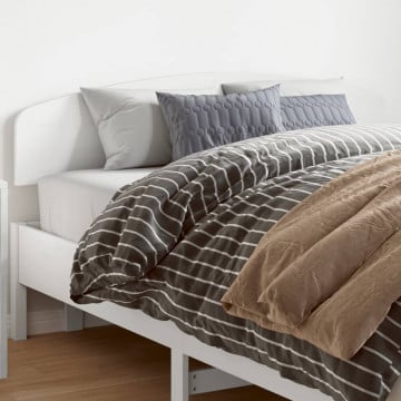 Tăblie de pat, alb, 140 cm, lemn masiv de pin - Img 1